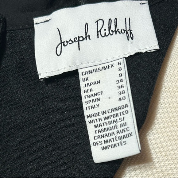 Joseph Ribkoff Black Pleated Long Sleeve top with Pleather Peplum US Size 6 - Picture 4 of 5